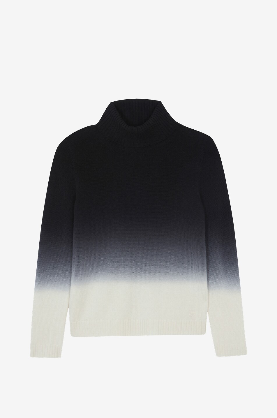 KUJTEN Pull à col roulé en cachemire Mochi Dip Dye Femme NOIR 1