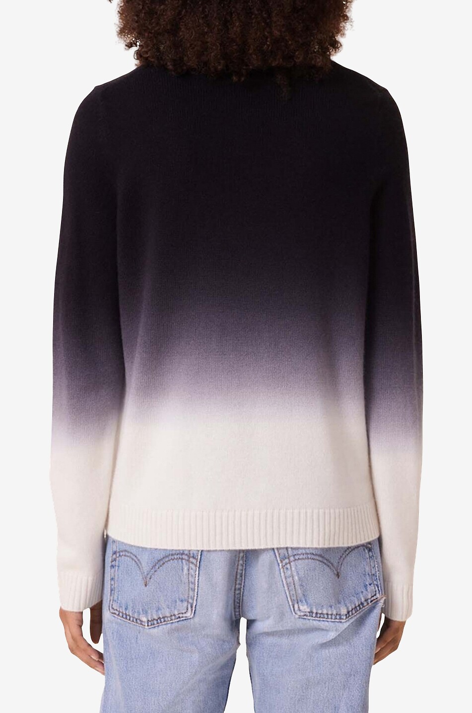 KUJTEN Pull à col roulé en cachemire Mochi Dip Dye Femme NOIR 3