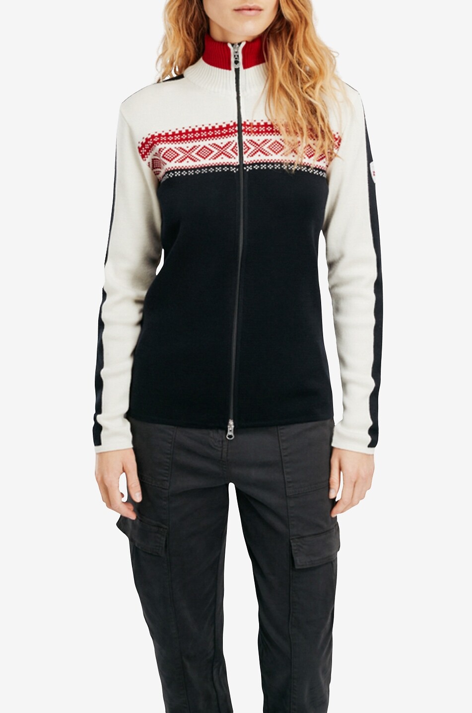 Cardigan jacquard en laine mérinos Dystingen