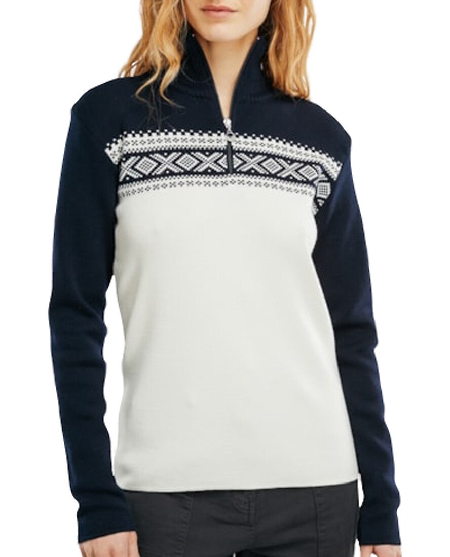 DALE OF NORWAY Dalestølen half-zip stand-up collar jacquard jumper Women DARK BLUE 3