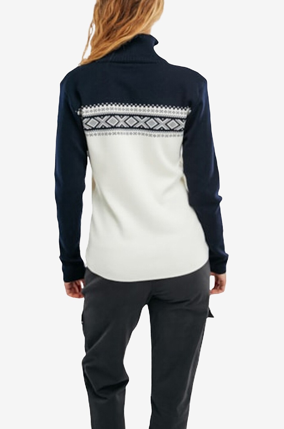 DALE OF NORWAY Dalestølen half-zip stand-up collar jacquard jumper Women DARK BLUE 2