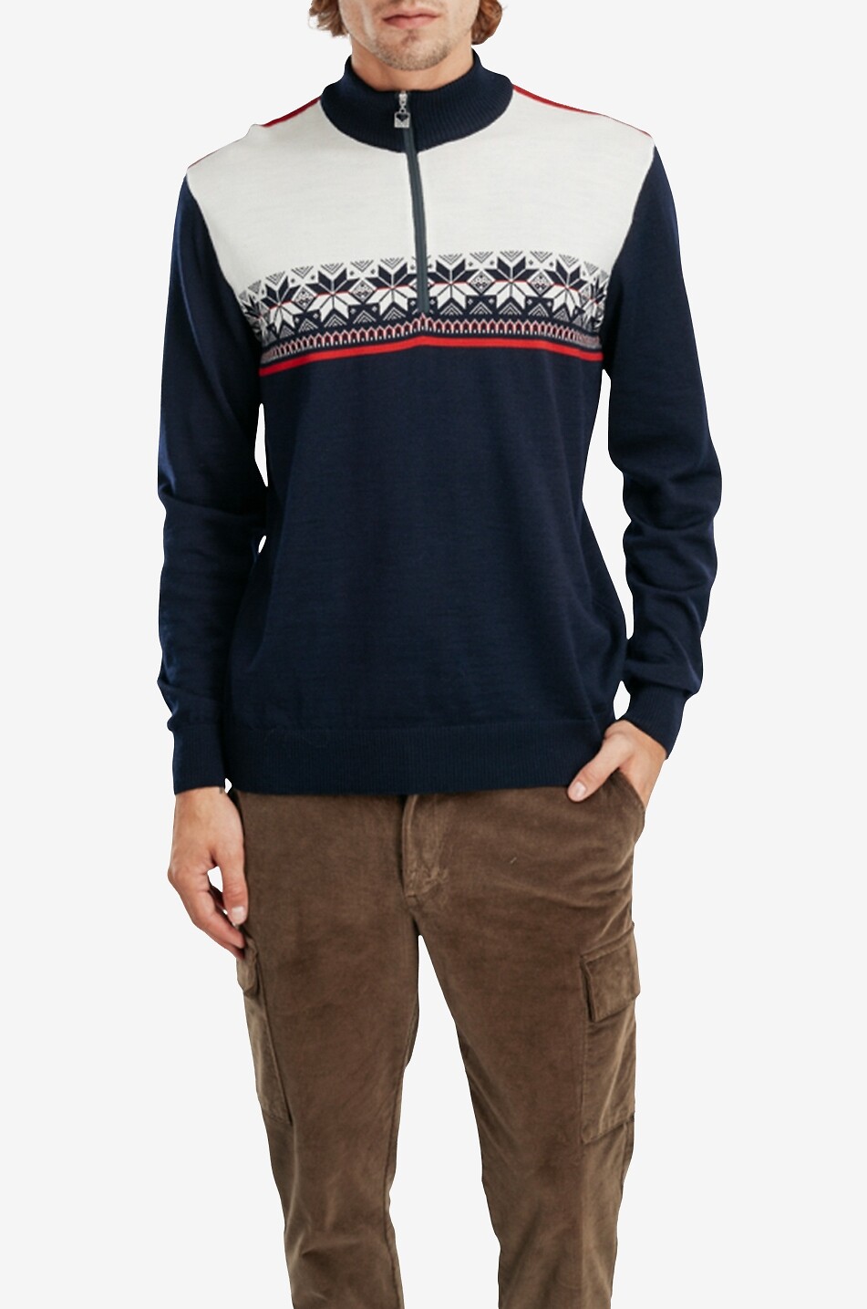 Liberg Masc half-zip jacquard jumper