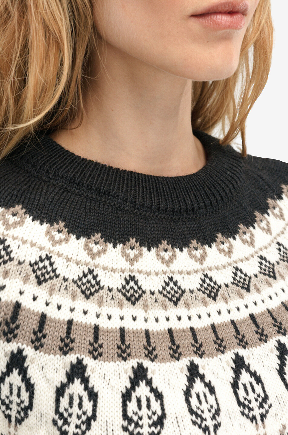 Pull jacquard en laine Sula