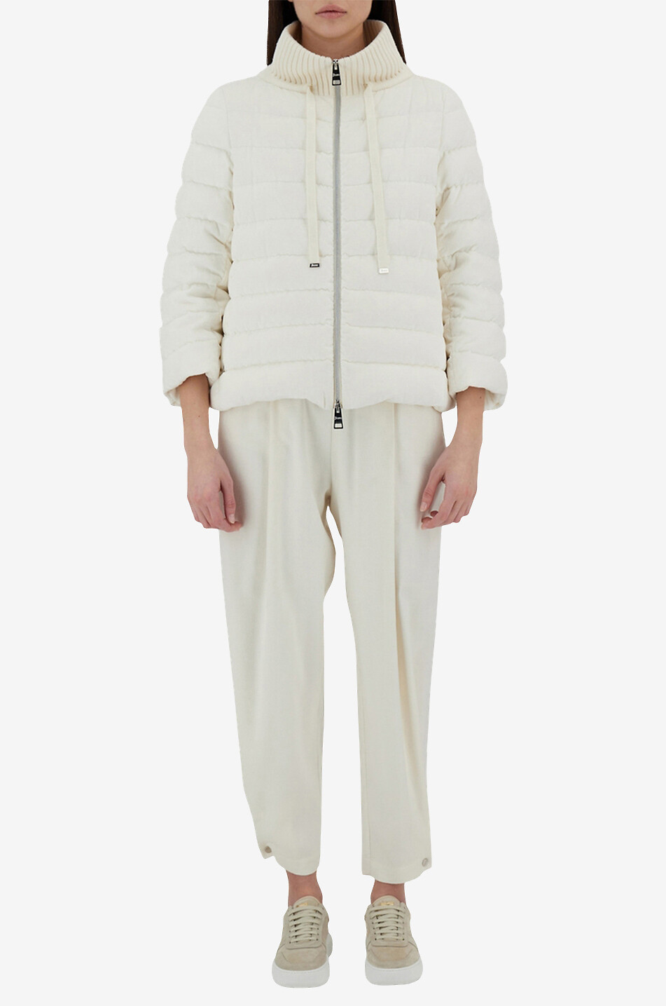 Cape-Daunenjacke aus Samt Resort Dusty