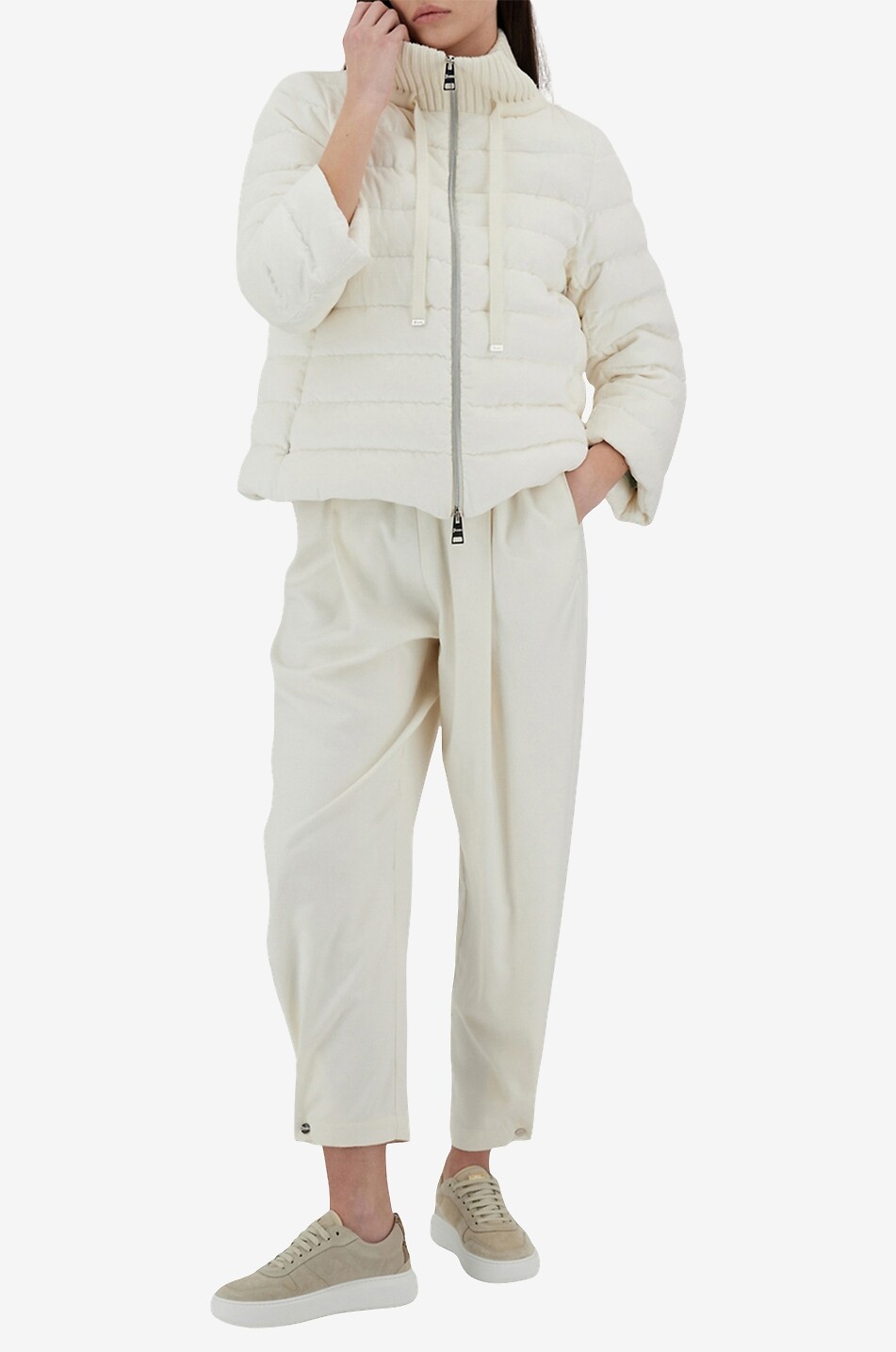 Cape-Daunenjacke aus Samt Resort Dusty