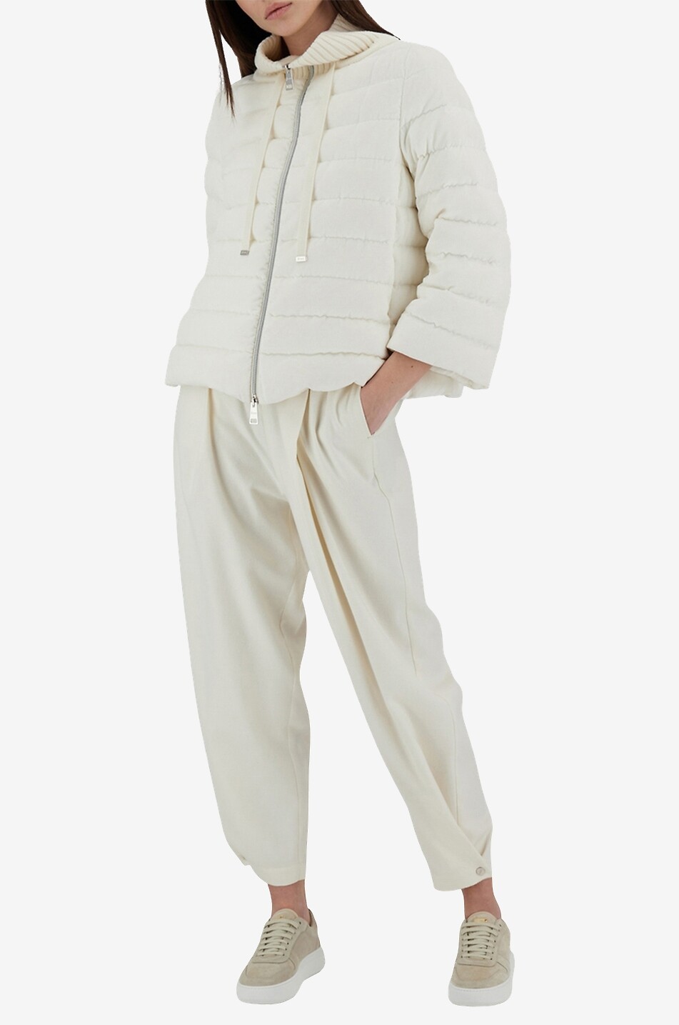 Cape-Daunenjacke aus Samt Resort Dusty