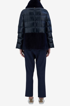 Doudoune Courte Femme Ultra Légère Valennia - Capuche, 2 Poches, Garnissage Duvet/plumes, Taille S Bleu