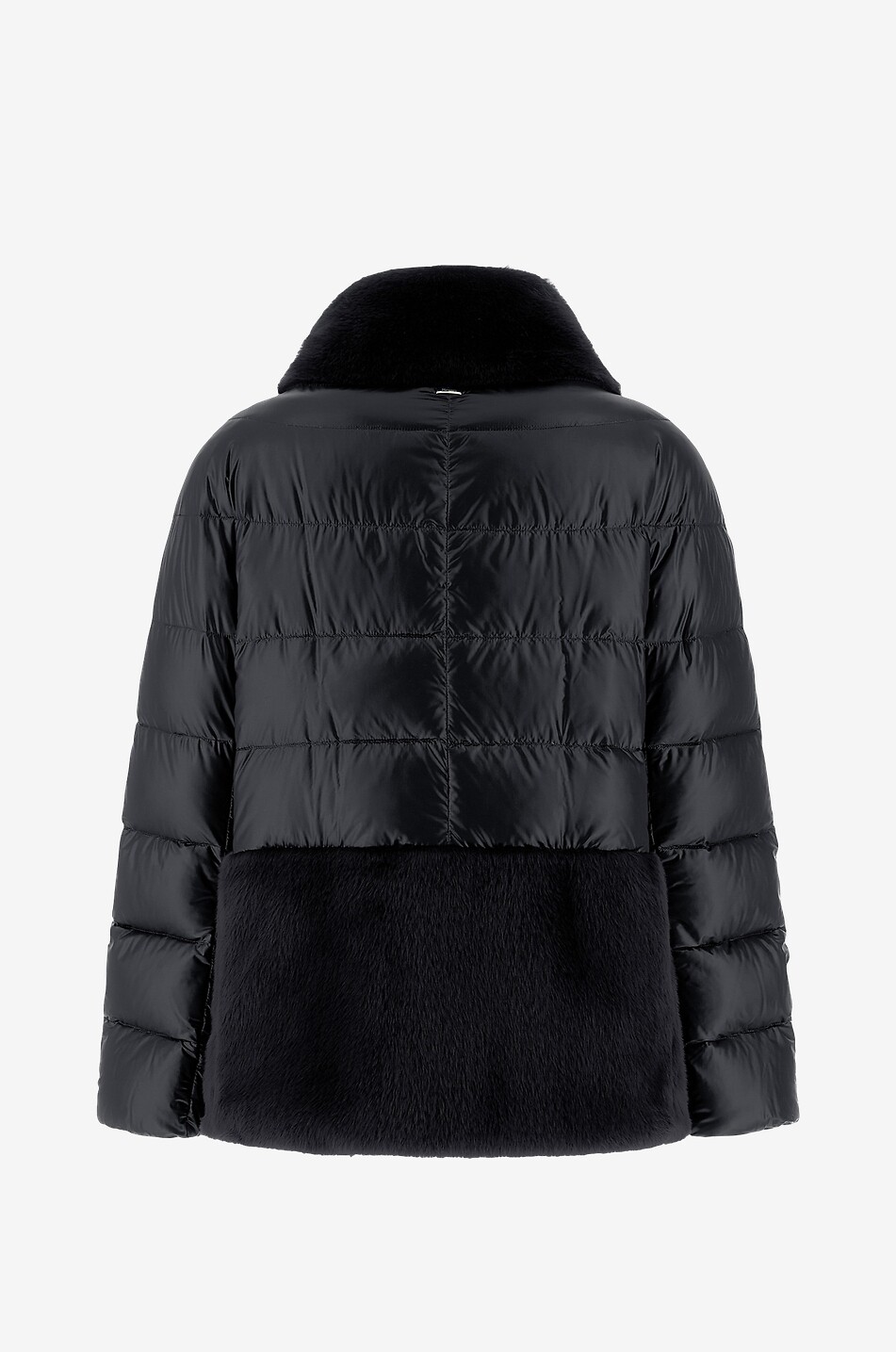 HERNO Doudoune courte Ultra-Light & Faux Fur Femme NOIR 3