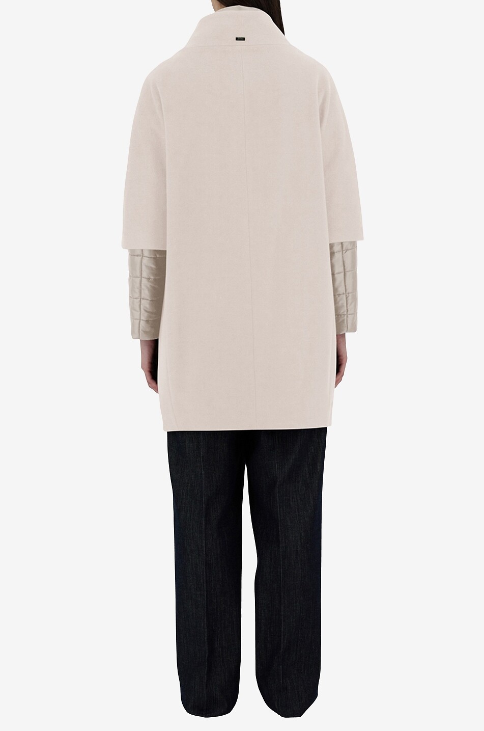 HERNO Manteau bi-matière duvet et laine Femme Beige clair 7