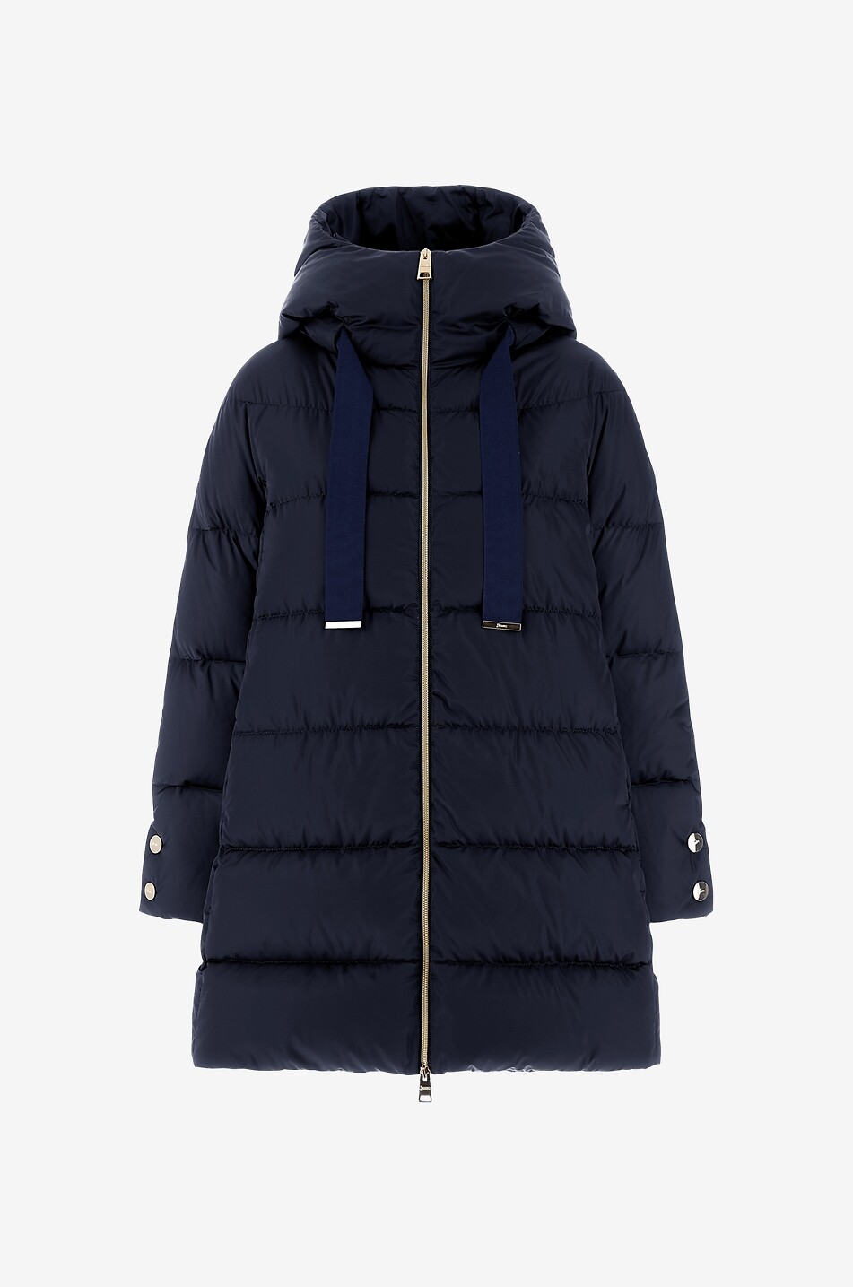 Mid-length A-line down parka