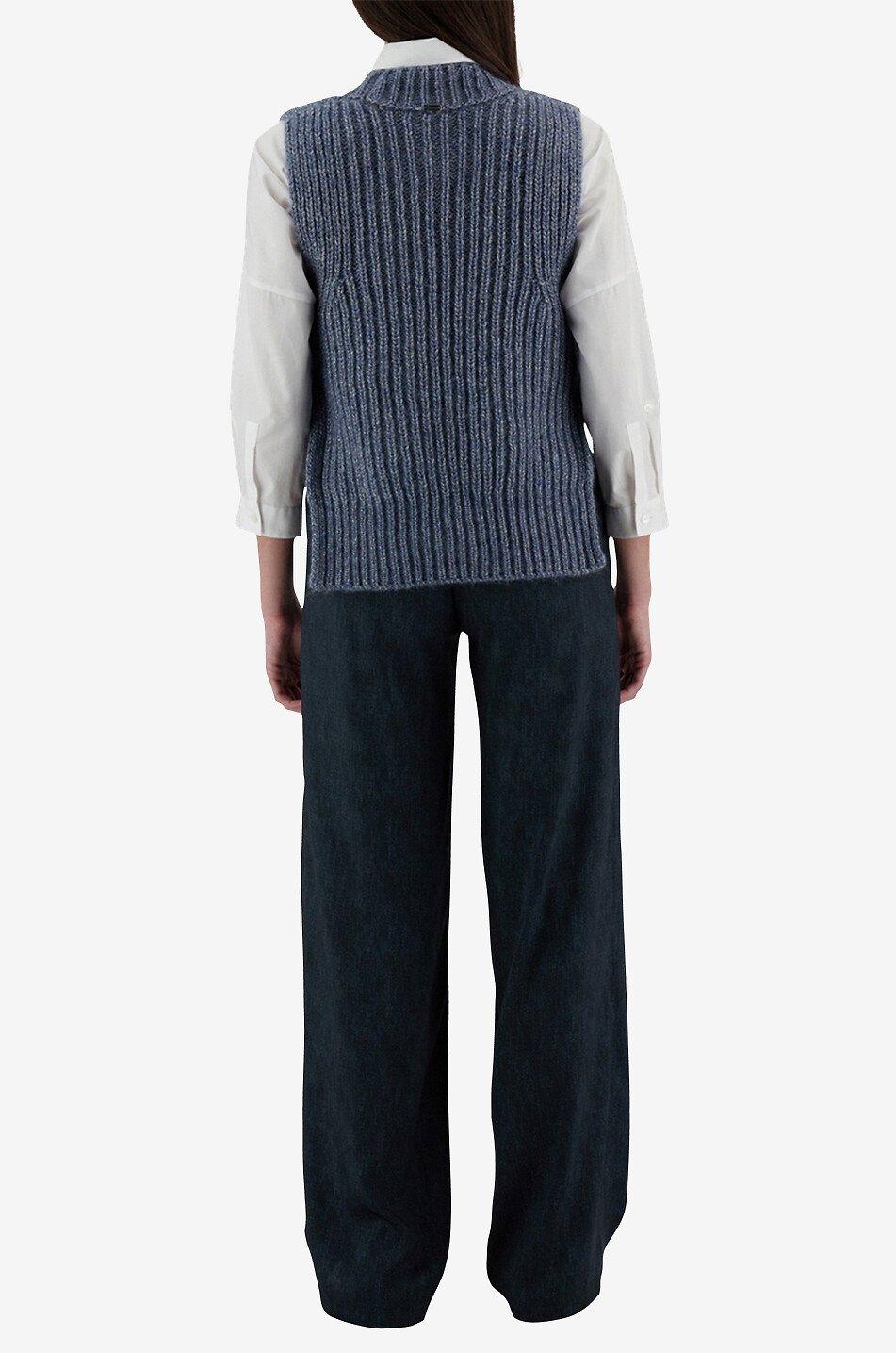 HERNO Ärmelloser Lochstrickpullover Resort Nevegal Damen BLAU 6