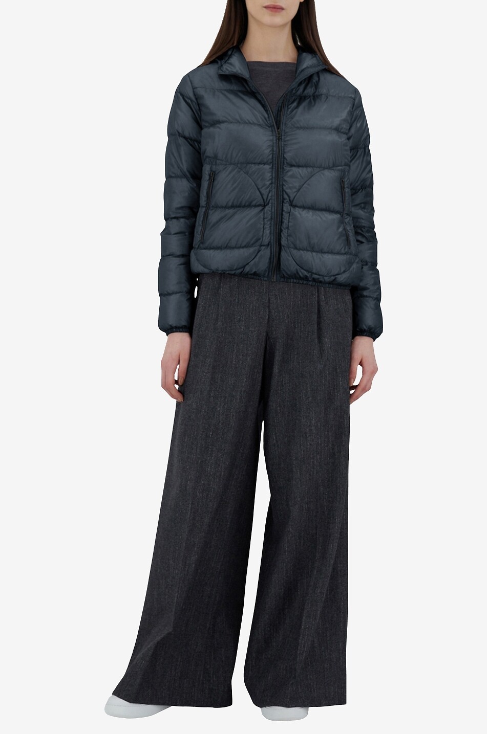 HERNO Kurze Daunenjacke mit Kapuze aus Nylon Ultra-Light Damen DUNKELBLAU 2