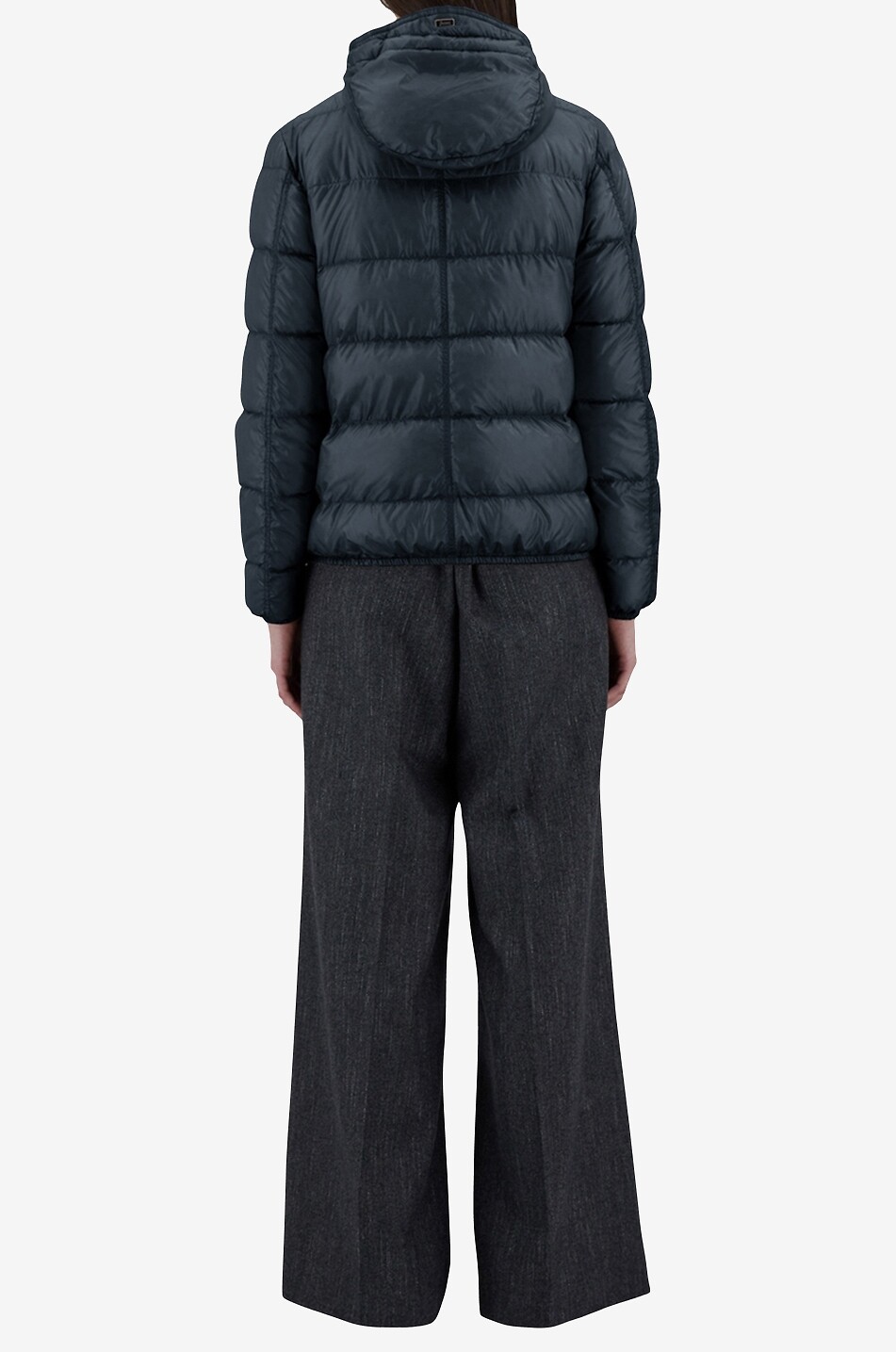 HERNO Kurze Daunenjacke mit Kapuze aus Nylon Ultra-Light Damen DUNKELBLAU 5