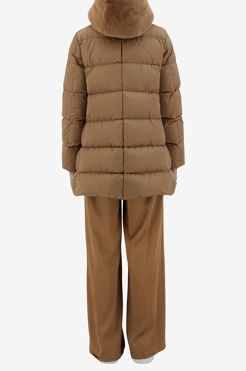 HERNO Halblanger Parka mit Kapuze und Kunstfell Damen KAMELFARBEN 3