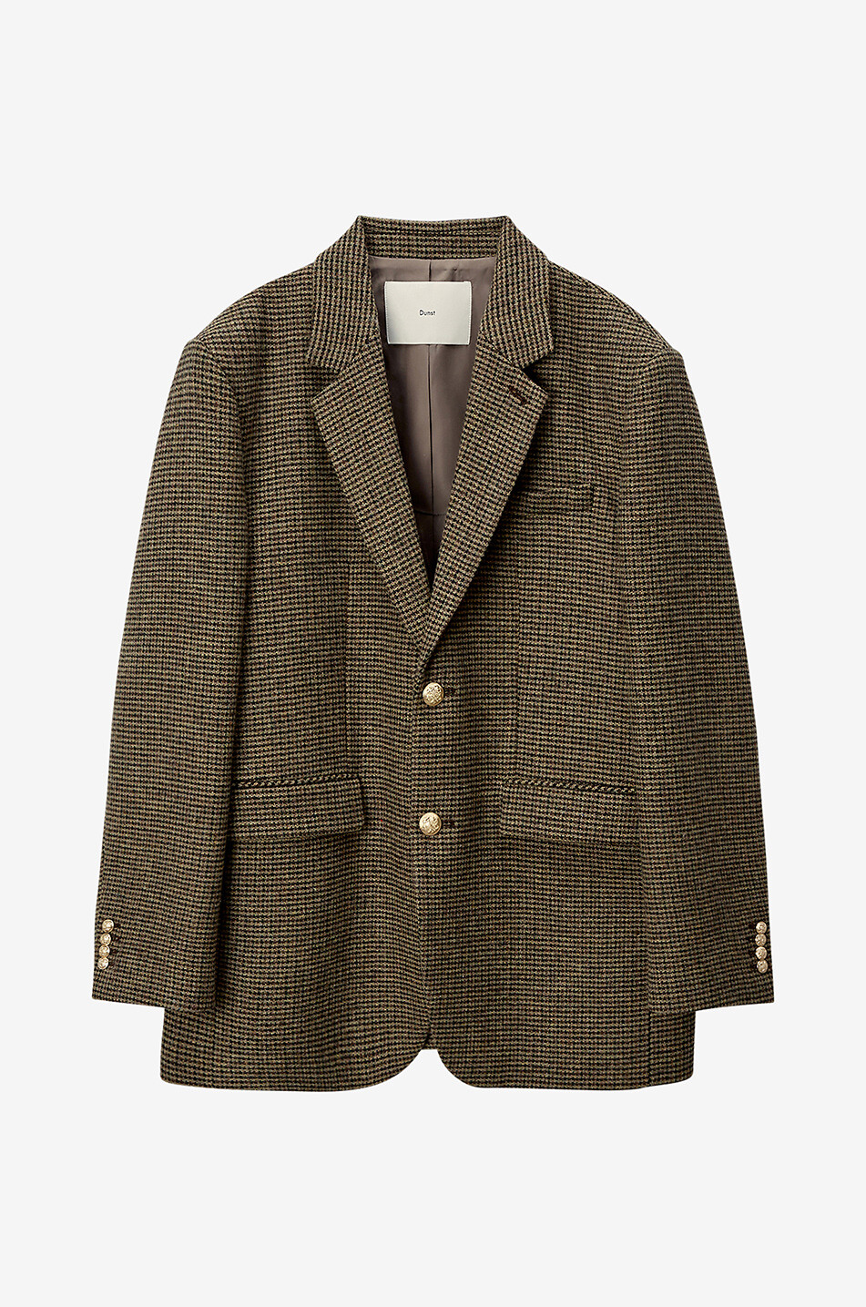 Unisex houndstooth check wool blazer
