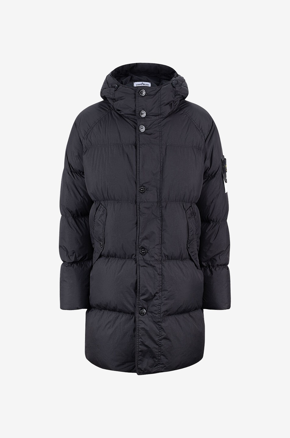 Lange Daunenjacke mit Kapuze 70123 Garment Dyed Crinkle Reps R-NY Down