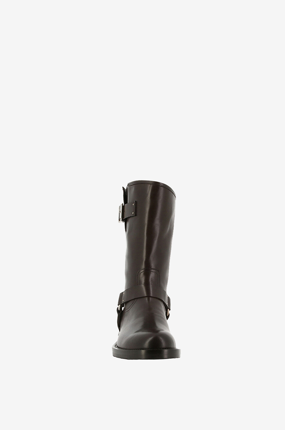 Bottes plates en cuir lisse à boucles Pharrel