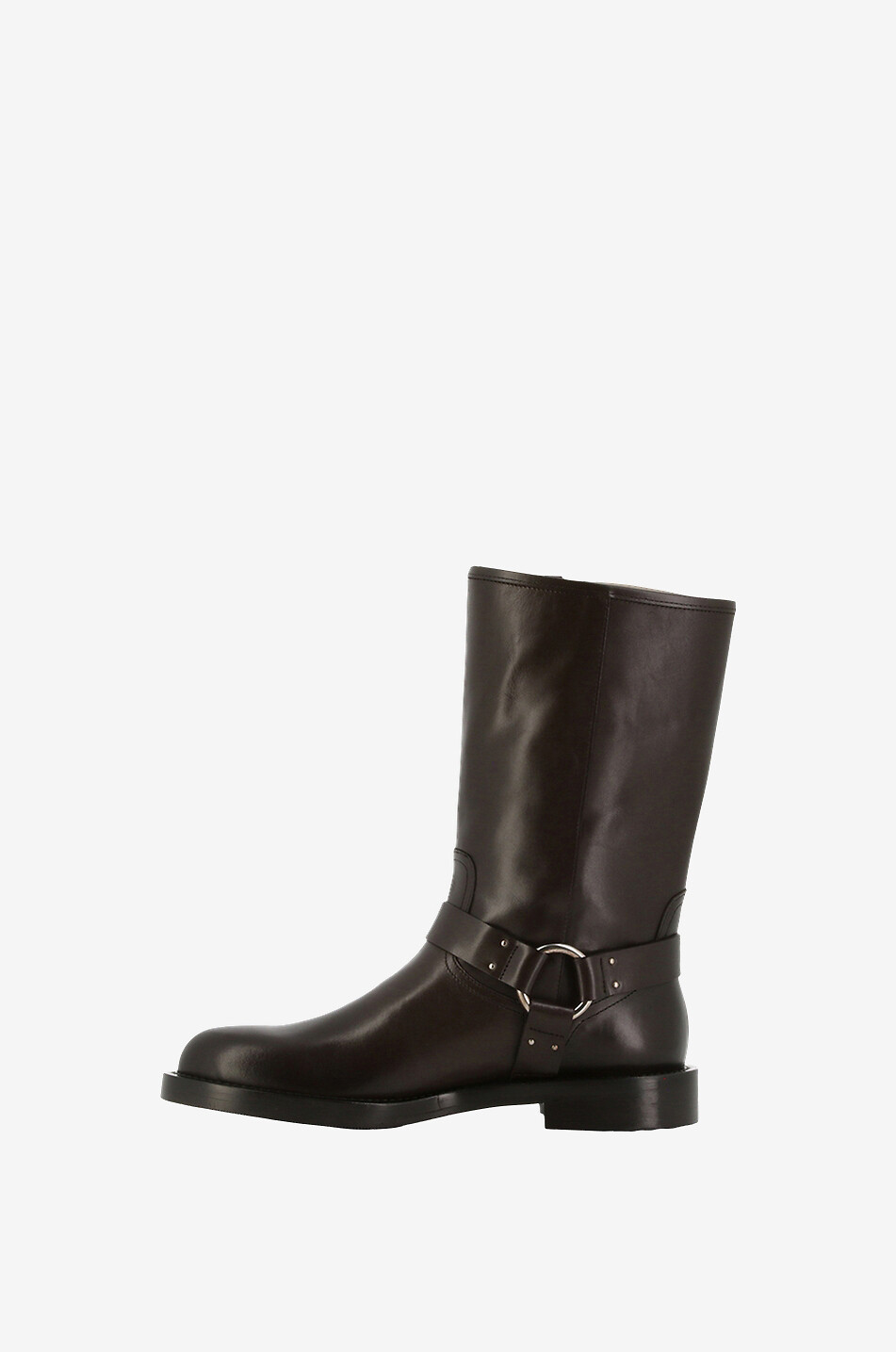 Bottes plates en cuir lisse à boucles Pharrel