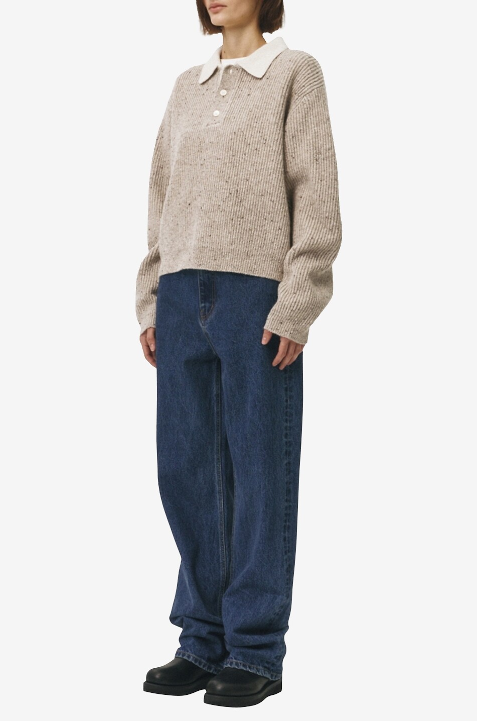 DUNST Jeans mit weitem Bein aus Baumwolle 90s Damen BLAU 4