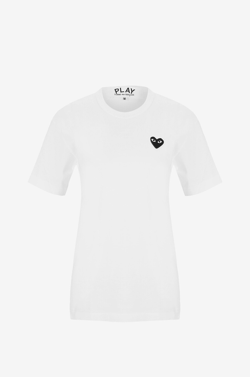 COMME DES GARCONS PLAY Kurzarm-Rundhals-T-Shirt Black Heart Damen WEISS 1