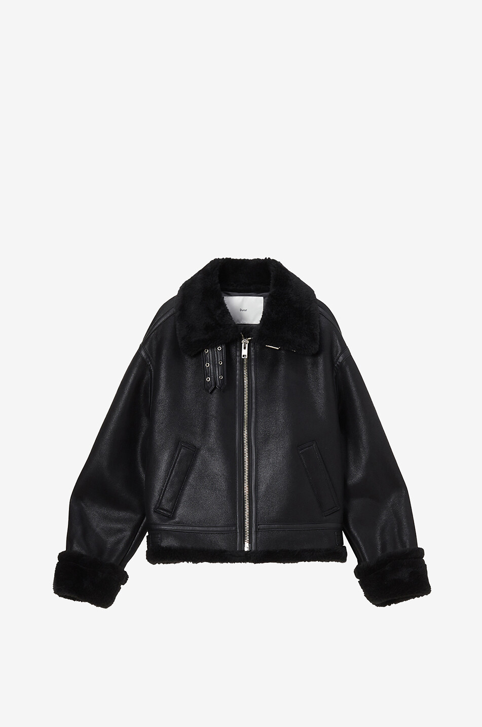 Faux shearling relaxed aviator jacket