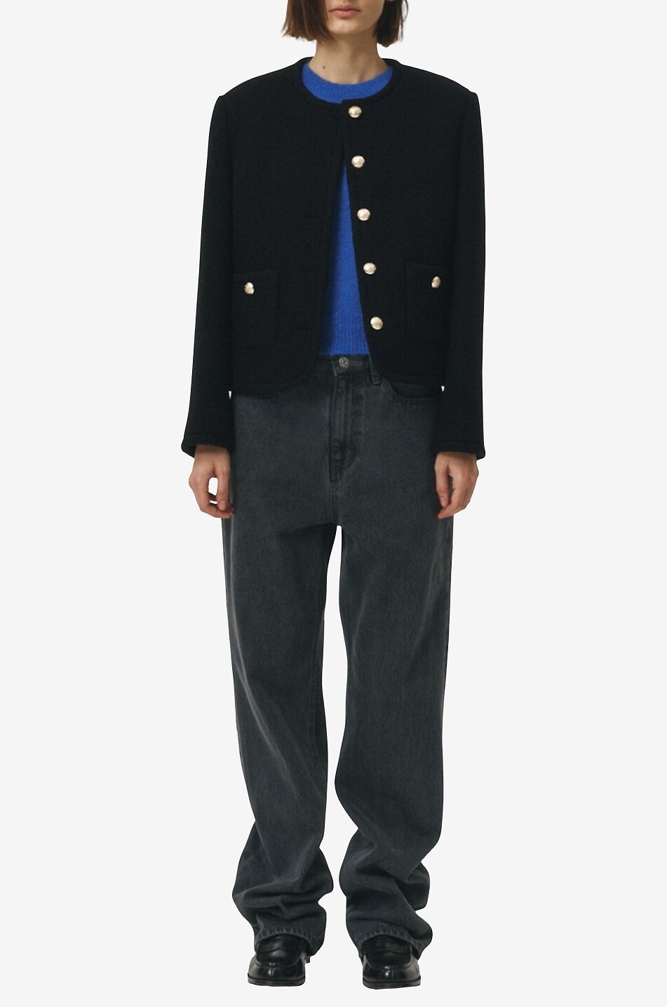 DUNST Veste tailleur en laine à boutons dorés Femme NOIR 2
