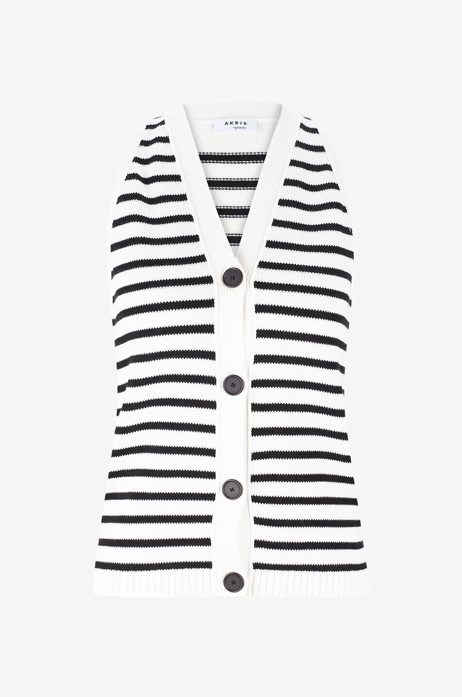 AKRIS PUNTO Gestreifte Strickweste aus Baumwolle Damen BUNT 1