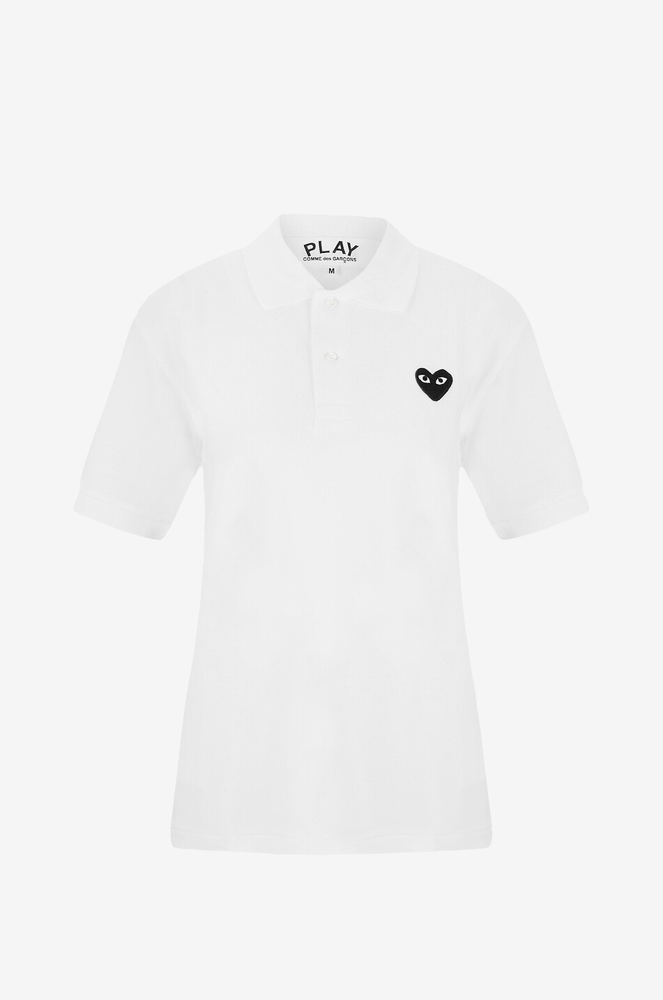 COMME DES GARCONS PLAY Black Heart short-sleeved cotton piqué polo shirt Women WHITE 1