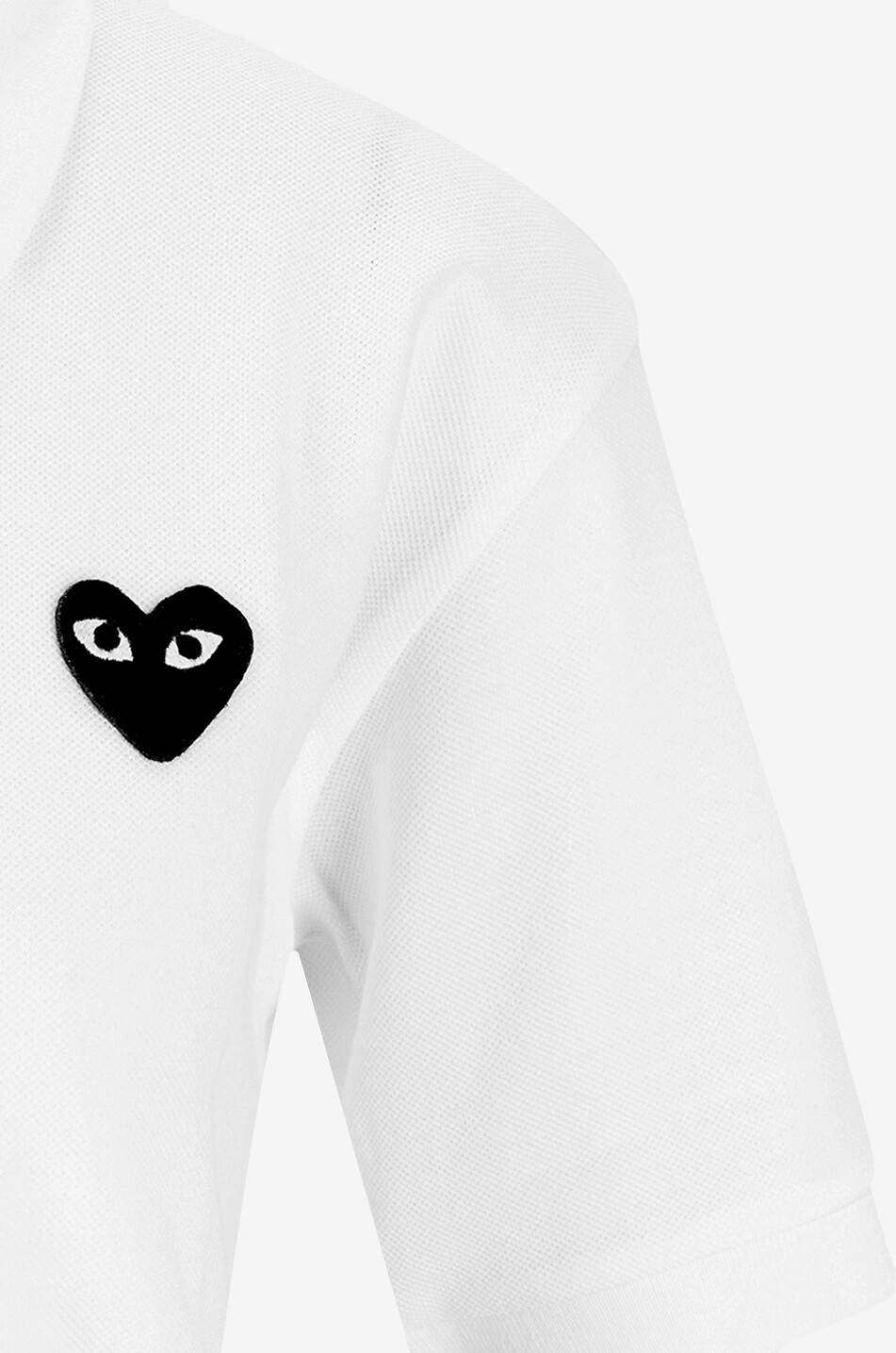 COMME DES GARCONS PLAY Black Heart short-sleeved cotton piqué polo shirt Women WHITE 4