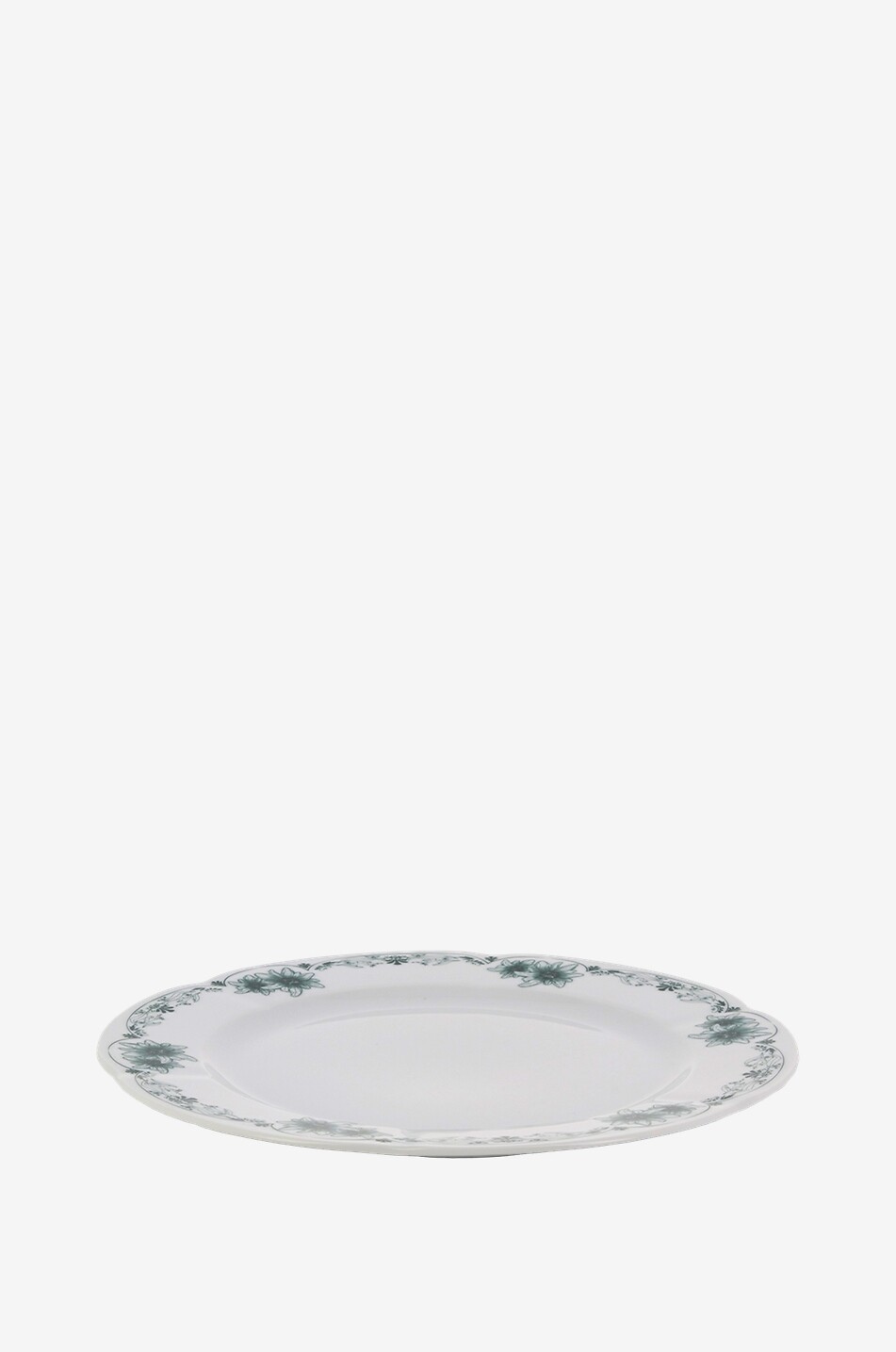 Assiettes plates festonnées en porcelaine Romy