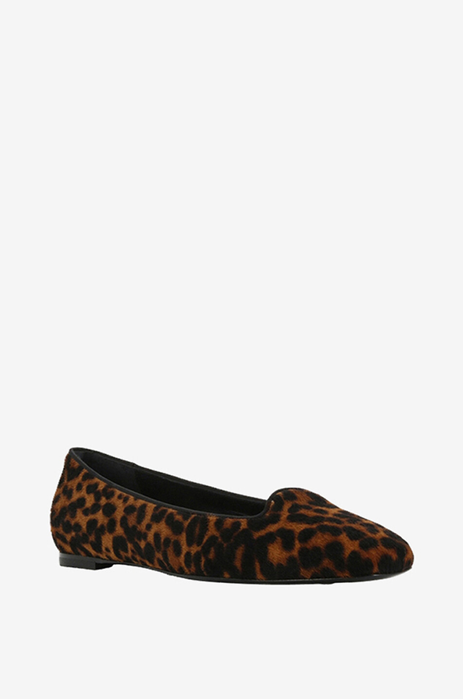 Danis leopard print adorned calf hair leather ballet flats