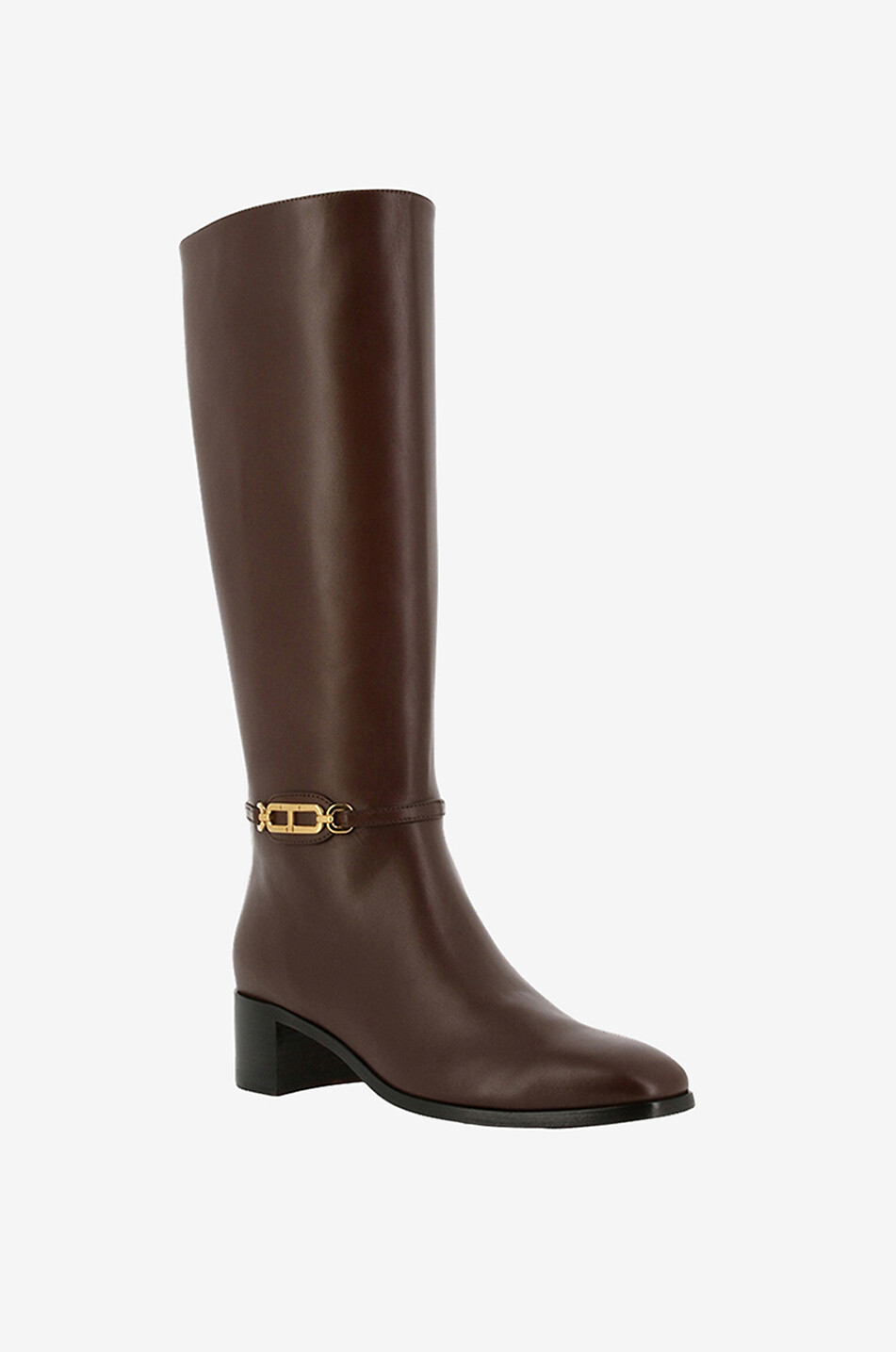 TOM FORD Glattlederstiefel mit Absatz und Schnalle Damen BRAUN 1