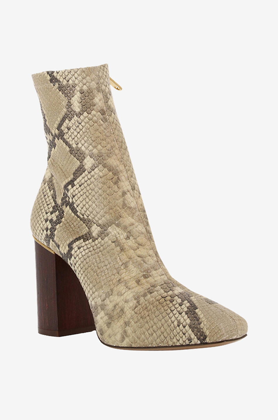 Bottines à talon en cuir effet python Ambre 95
