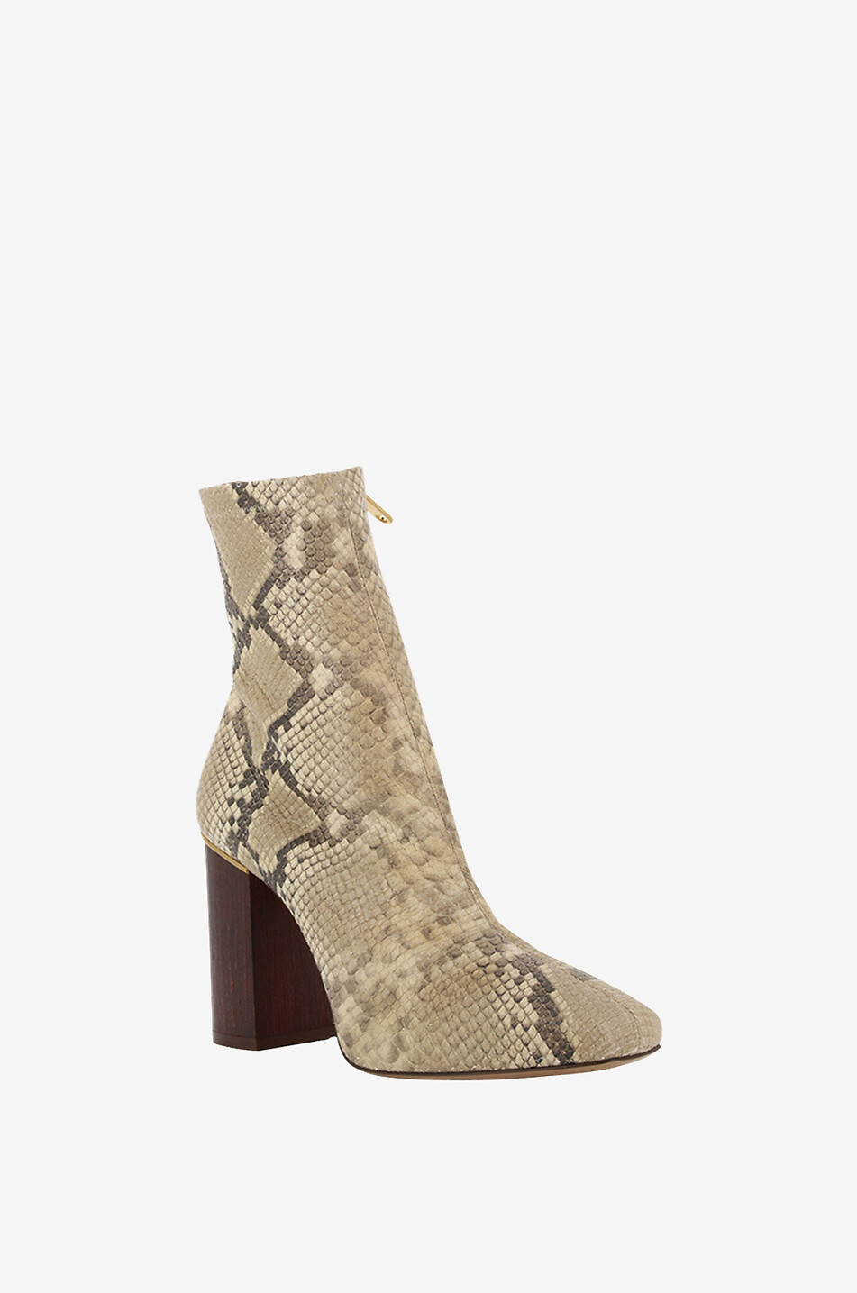 Ambre 95 heeled python embossed leather ankle boots CHLOE Bongenie