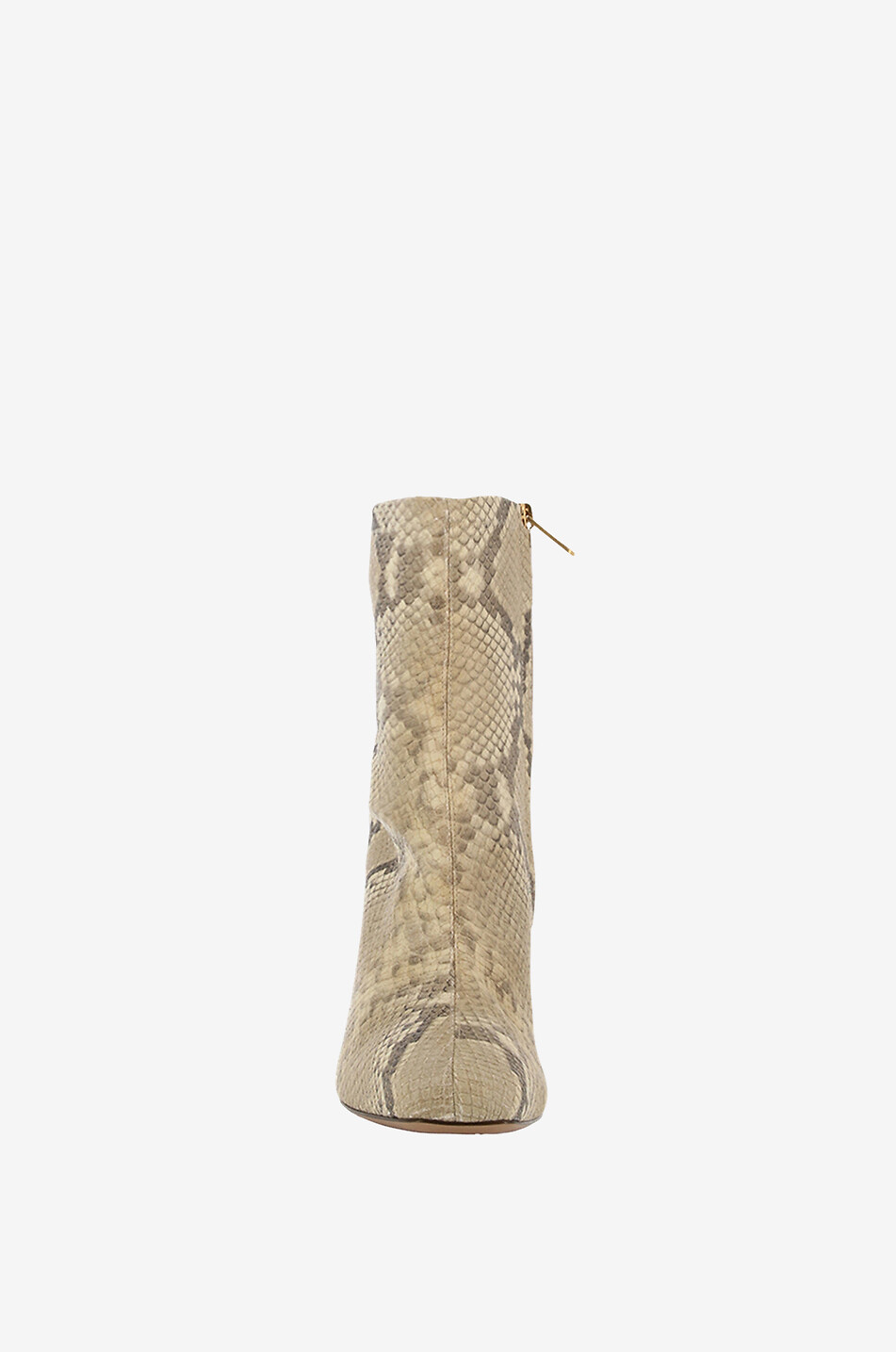CHLOE Bottines à talon en cuir effet python Ambre 95 Femme BEIGE 2