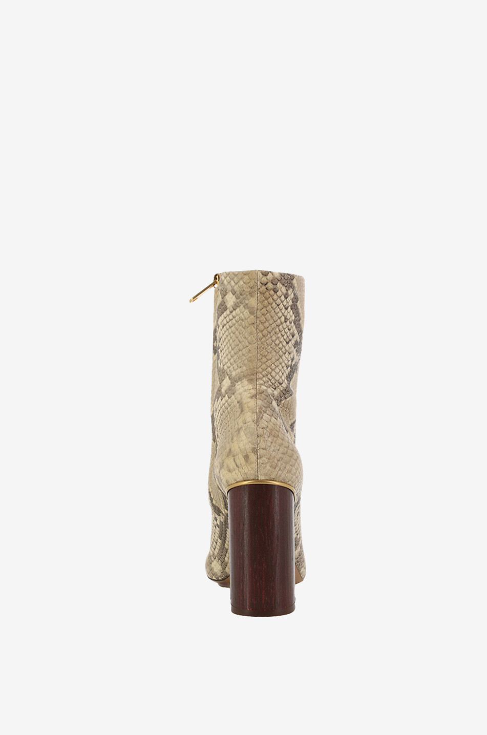 CHLOE Bottines à talon en cuir effet python Ambre 95 Femme BEIGE 4