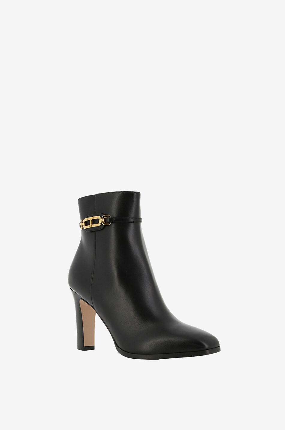 TOM FORD Bottines à talon et bout carré en cuir lisse Femme NOIR 1