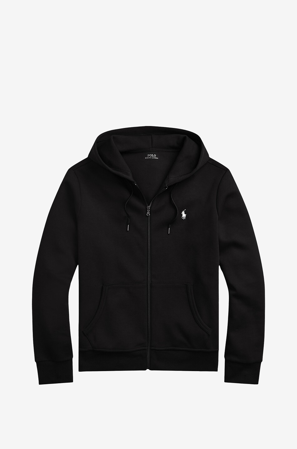 Pony double knit hooded full zip sweatshirt