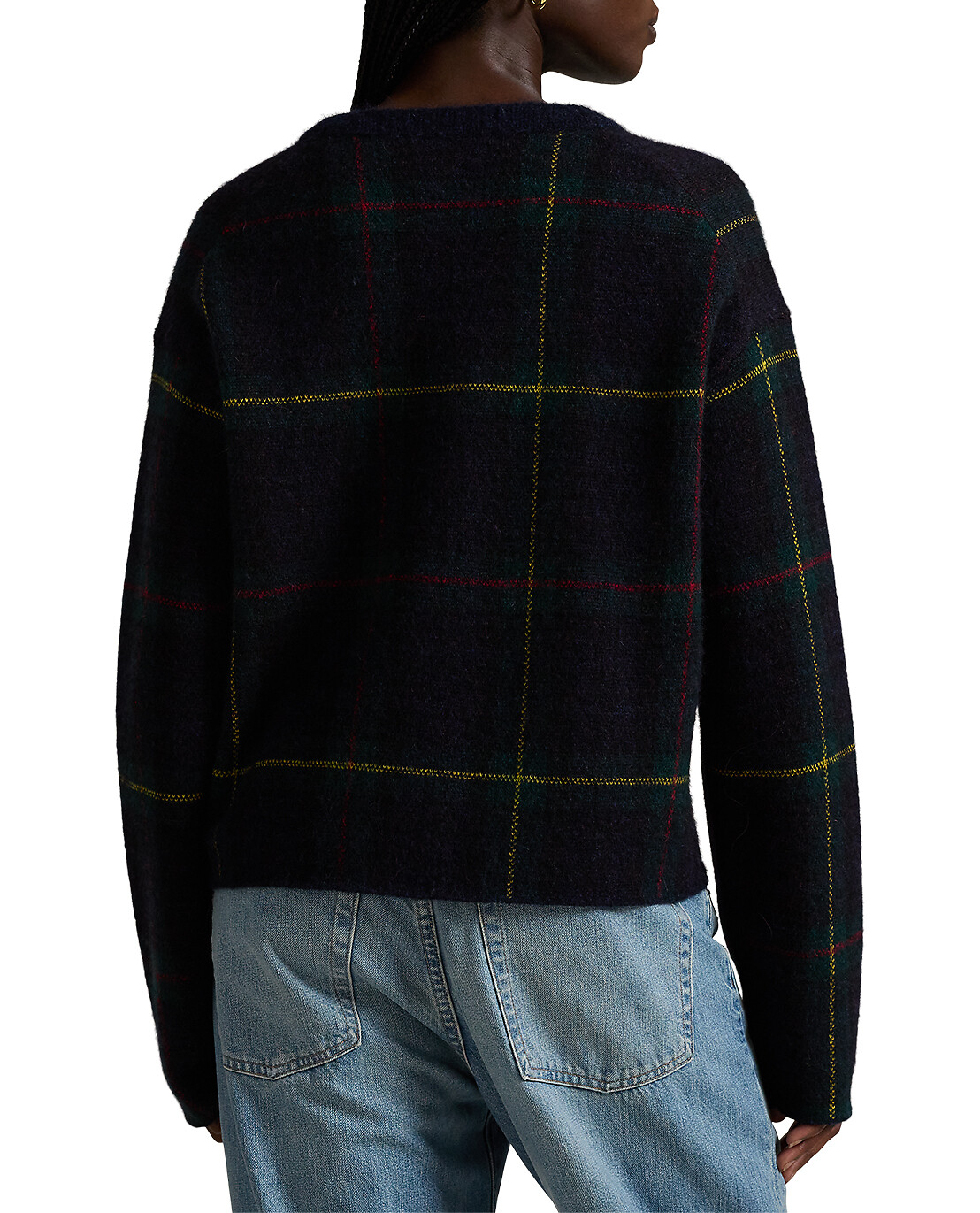 Pull jacquard boxy en alpaga e tlaine a carreaux tartan POLO RALPH LAUREN Bongenie