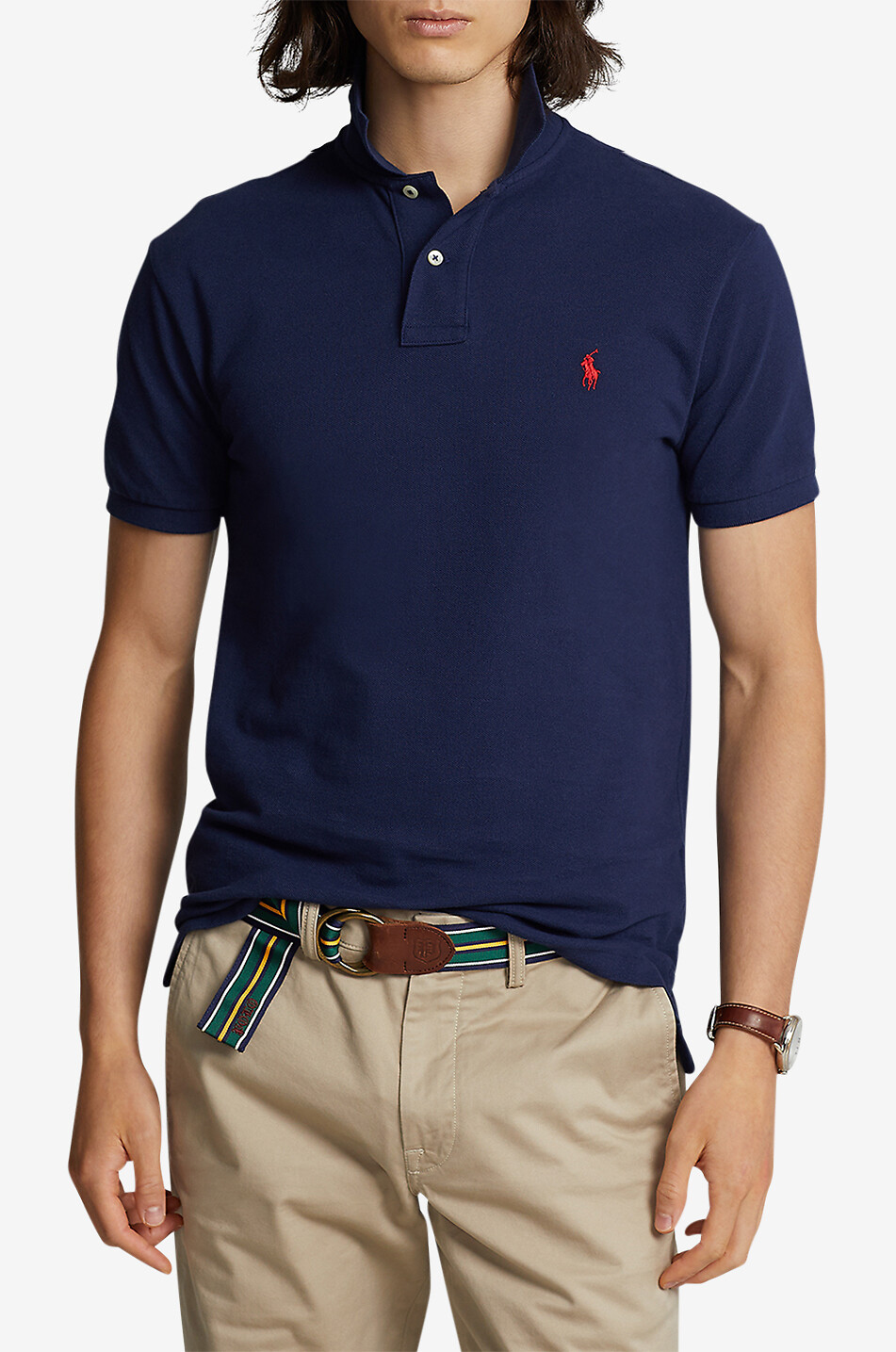 POLO RALPH LAUREN Kurzarm-T-Shirt Pony Custom Slim Fit Herren DUNKELBLAU 2