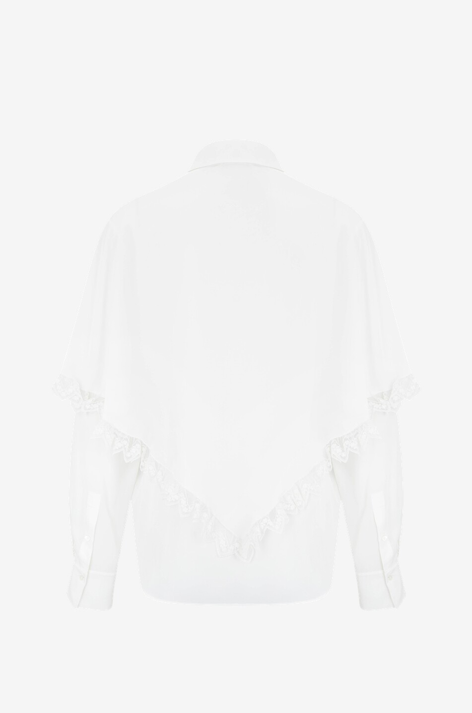 CHLOE Blouse cape en soie et dentelle Héritage Femme BLANC CASSE 2