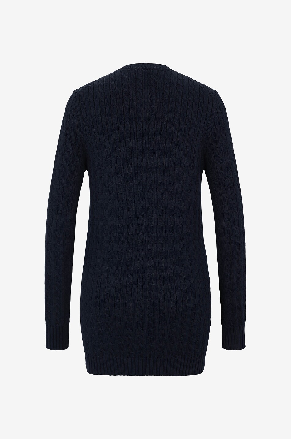 CHLOE Langer Utility-Zopfstrick-Cardigan aus Biobaumwolle Damen DUNKELBLAU 2