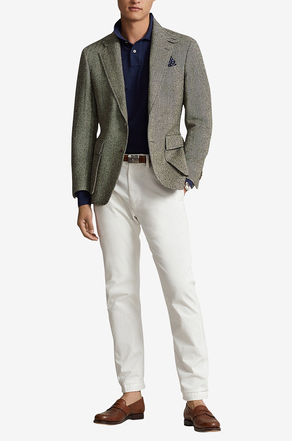 POLO RALPH LAUREN Pony Custom Slim Fit long-sleeved cotton piqué polo shirt Men DARK BLUE 5