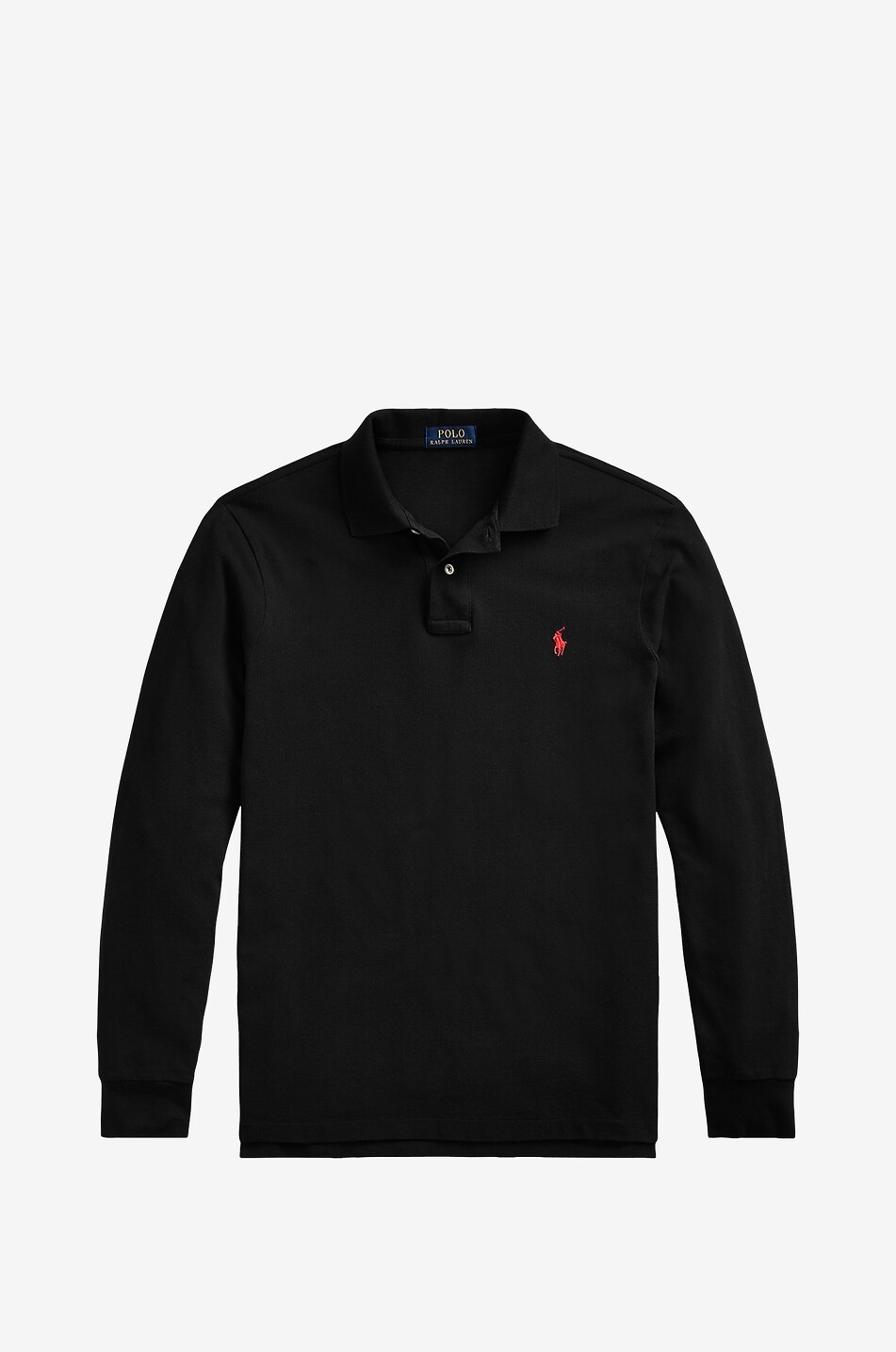 Pony Custom Slim Fit long-sleeved cotton piqué polo shirt