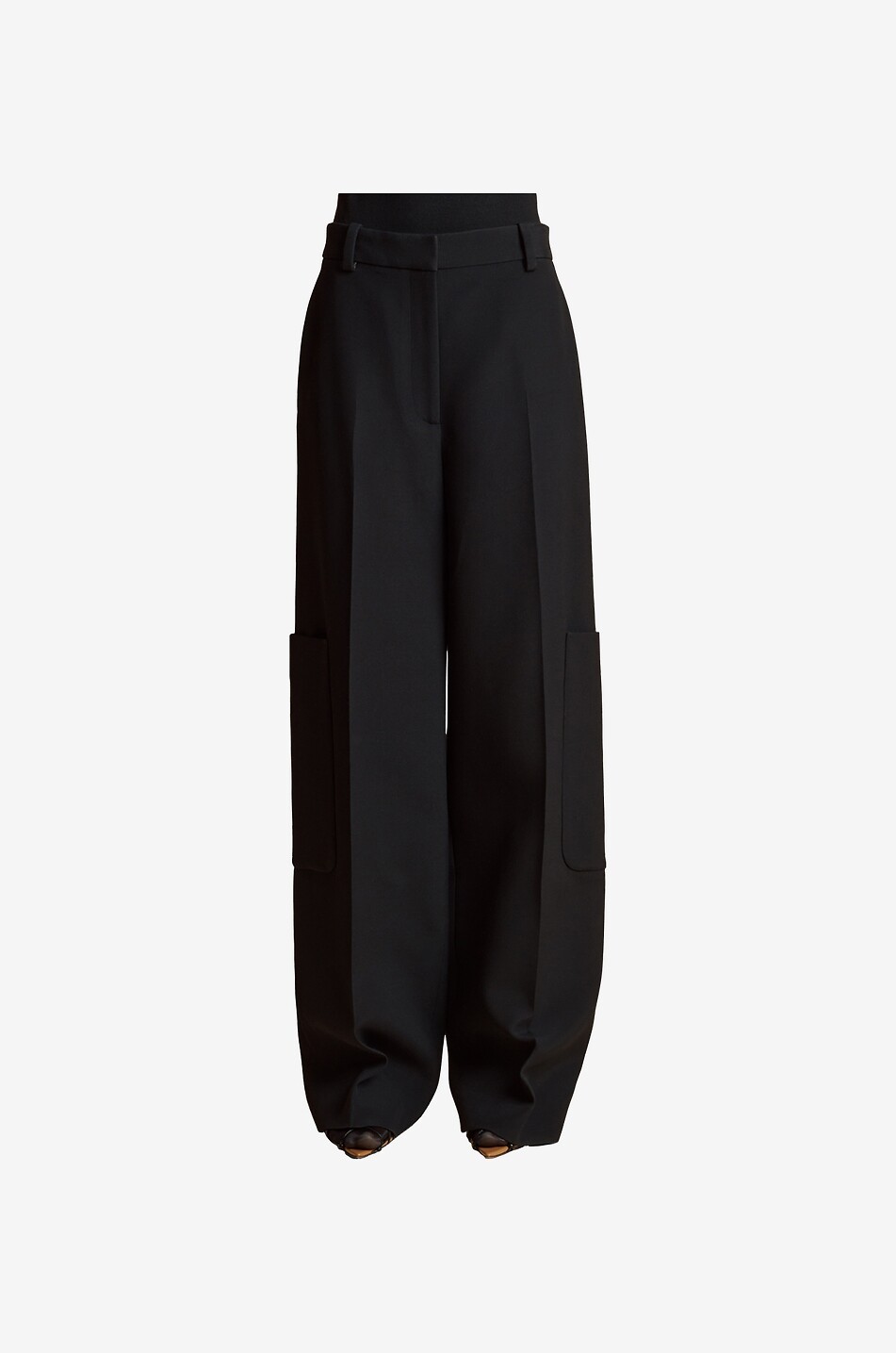 KHAITE Fliessende Cargohose mit weitem Bein The Caiton Damen SCHWARZ 2