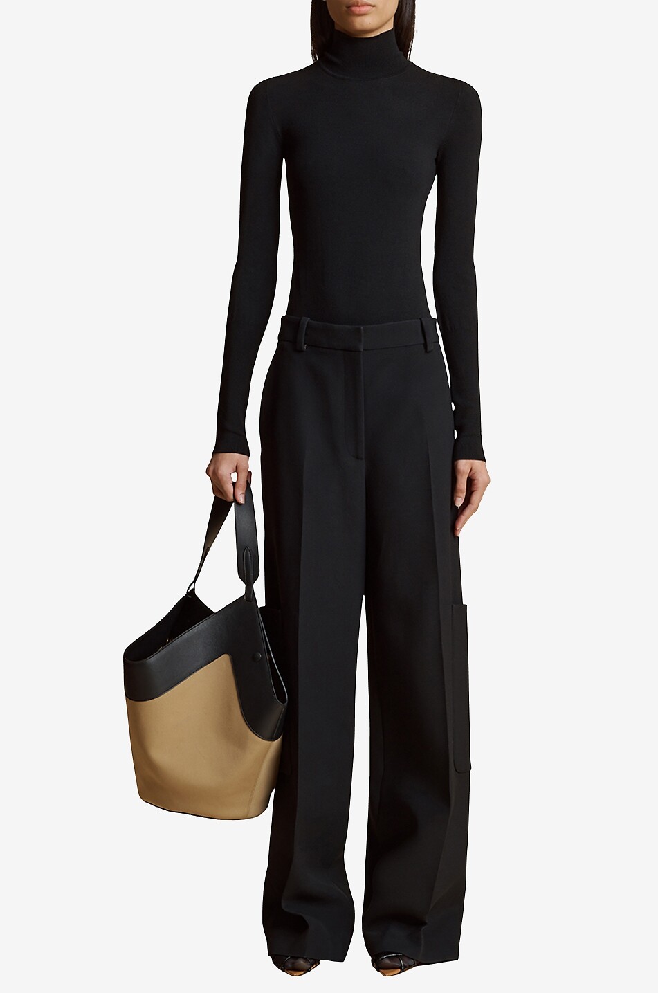 KHAITE Fliessende Cargohose mit weitem Bein The Caiton Damen SCHWARZ 4