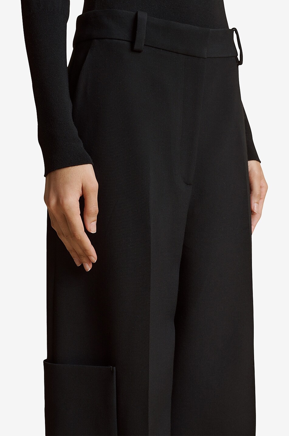 KHAITE Fliessende Cargohose mit weitem Bein The Caiton Damen SCHWARZ 5