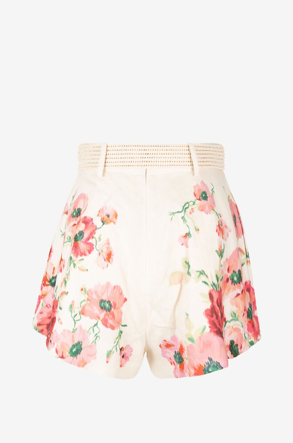 Short taille haute en lin fleuri Lightburst Tuck