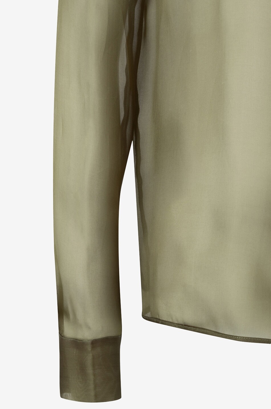FABIANA FILIPPI Chemise droite en organza de soie à broderies perles Femme KAKI FONCÉ 6