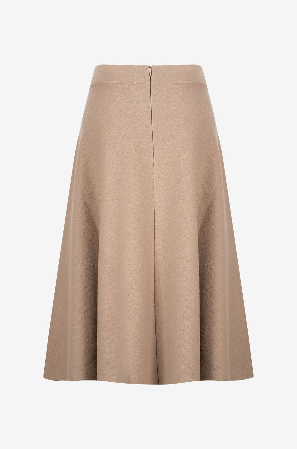 MONCLER Ausgestellter Midi-Strickrock aus Baumwolle und Wolle Damen BEIGE 2